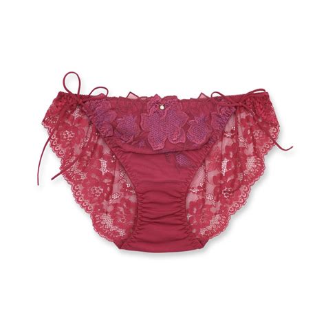 フランデランジェリー fran de lingerie Shiny Fleur シャイニーフルール コーディネート紐ショーツ返品不可商品 ローズワイン ファッション通販