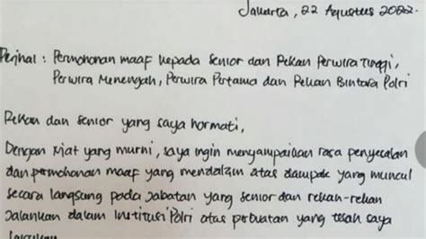 Terungkap Ini Isi Surat Permintaan Maaf Ferdy Sambo