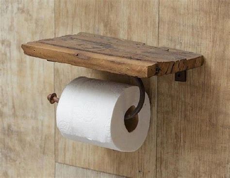 New Primitive Farmhouse Rustic Barn Wood Toilet Paper Holder With Wall