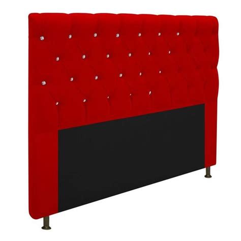 Cabeceira Estofada Cristal Cm Queen Size Strass Vermelho Leroy Merlin