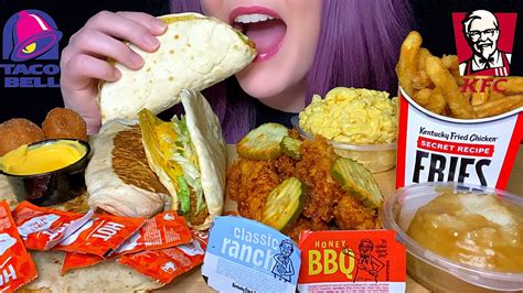 Asmr Taco Bell And Kfc Mukbang No Talking Nashville Hot Tenders