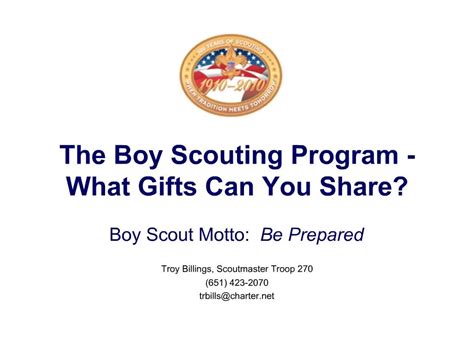 PPT - The Boy Scouting Program - What Gifts Can You Share Boy Scout ...