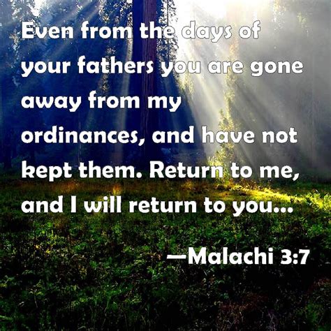 Malachi 37 Even From The Days Of Your Fathers You Are Gone Away From