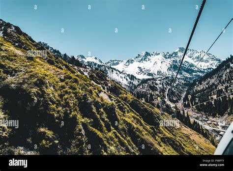 Almaty Kazakhstan Ski Lift Cable Car Cabin At Medeo To Shymbulak