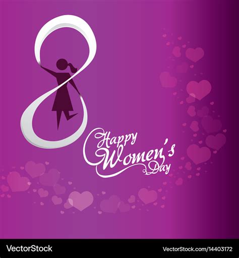 Happy Womens Day Girl Purple Background Royalty Free Vector