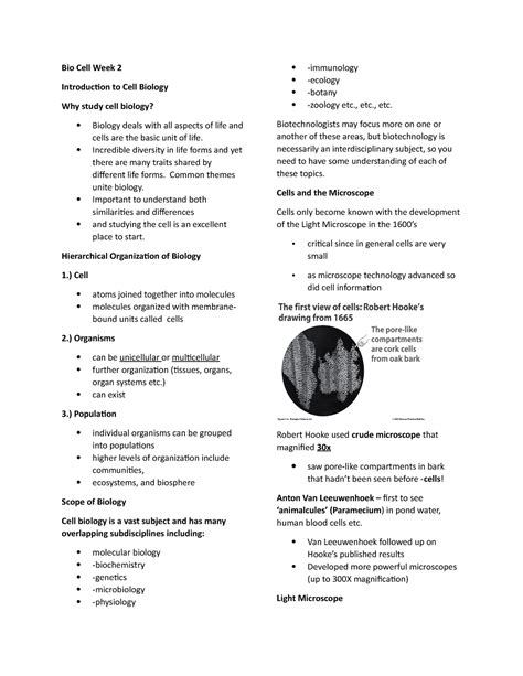 Introduction To Cell Bio Bio Cell Week Introduction To Cell Biology