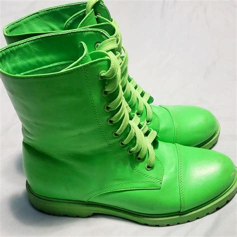 These Are The Hottopic Neon Green Combat Boots I Depop