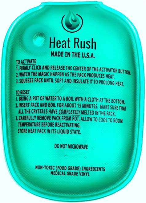 Heat Rush Paquete De Calor Reutilizable Y Port Til Instant Neo