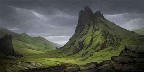 Rocky terrain, Rafal Banasiak | Landscape concept, Fantasy landscape ...