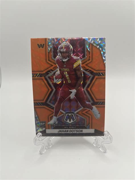 2022 Panini Mosaic Jahan Dotson NFL Debut Reactive Orange Prizm Rookie