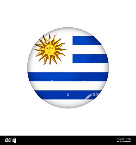 Icono Bandera De Uruguay Bandera Brillante Redonda Ilustraci N