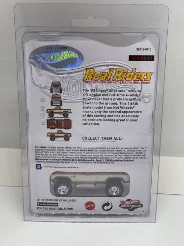 Hot Wheels Rlc Series 13 Real Riders 83 Chevy Silverado 4x4 0245104000 Ebay