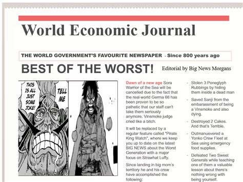 Oc Todays Edition Of The World Economic Journal Big News Ronepiece