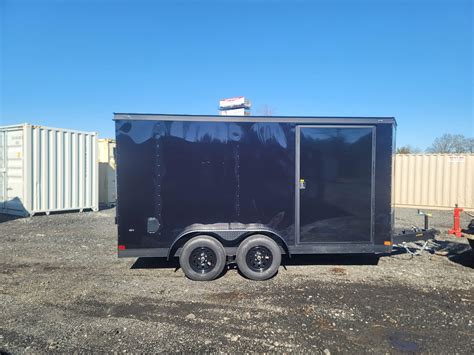 2026 7X14 Covered Wagon Trailers 7x14 TA black blackout enclosed