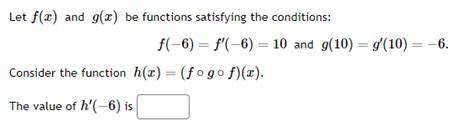 Solved Let F X ﻿and G X ﻿be Functions Satisfying The