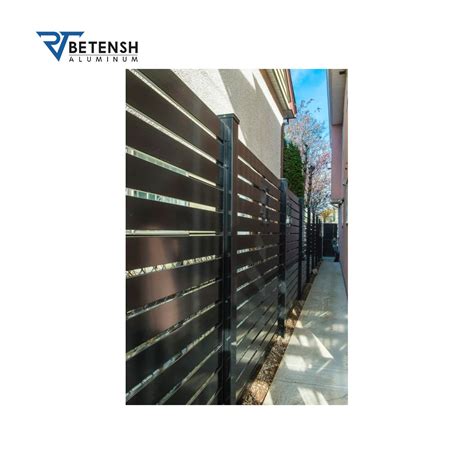 Dark Grey Privacy Vertical Panel Security Powder Coating Aluminum