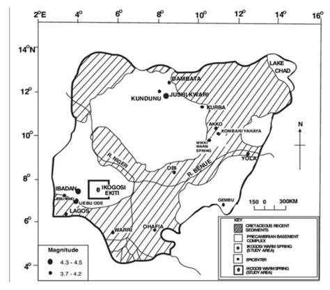 Showing map of Nigeria, indicating the location of Ikogosi. Source:... | Download Scientific Diagram