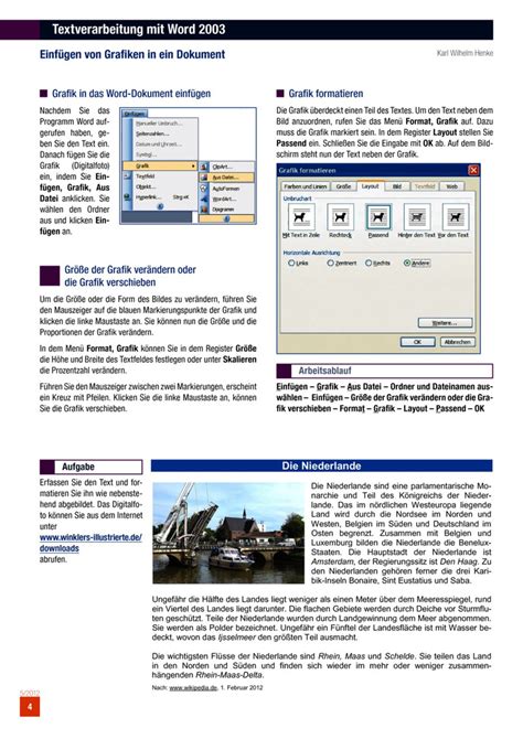 Textverarbeitung Mit Word Einf Gen Von Grafiken In Ein Dokument