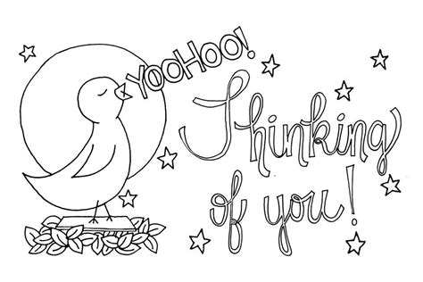 Folding Cards Printable Thinking Of You Coloring Pages