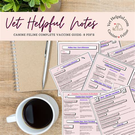 Canine and Feline Vaccine Guides Veterinary Vaccine - Etsy