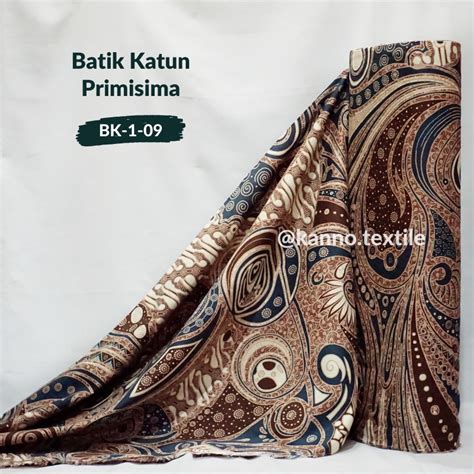 Jual Kain Batik Katun Halus Primisima Bk Motif Abstrak Warna Cream