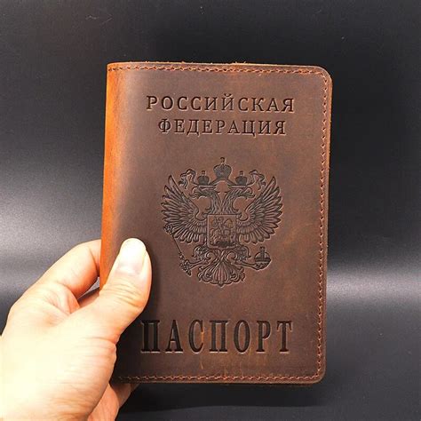 Russian Passport Cover Black For Men Case Passport Travel Vintage