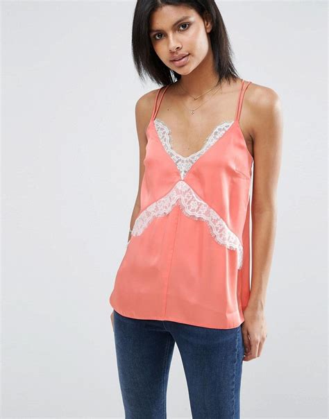 Asos Satin Lace Insert Cami At Tops Satin Laces Womens Tops