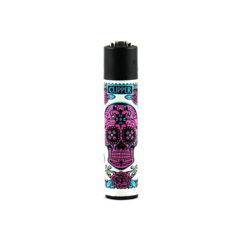 CLIPPER Briquet Skull White