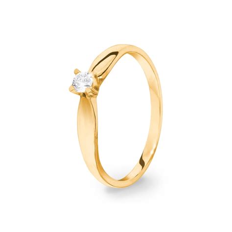 Verlobungsring K Gelbgold Mit Diamant Ct H Si