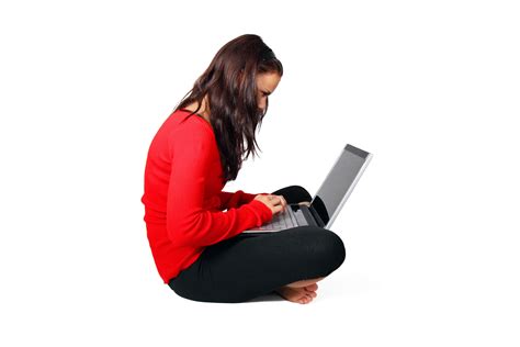 X Computer Female Girl Isolated Laptop Modern People