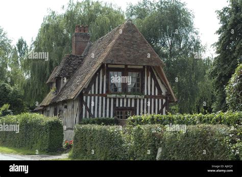 old half-timbered house, France, Normandy Stock Photo - Alamy