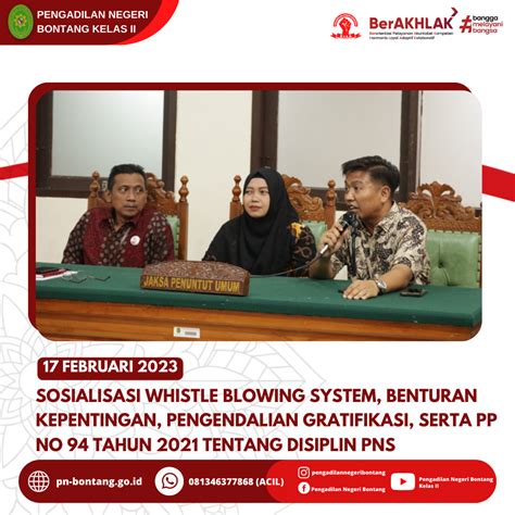 Sosialisasi Whistle Blowing System Benturan Kepentingan Pengendalian