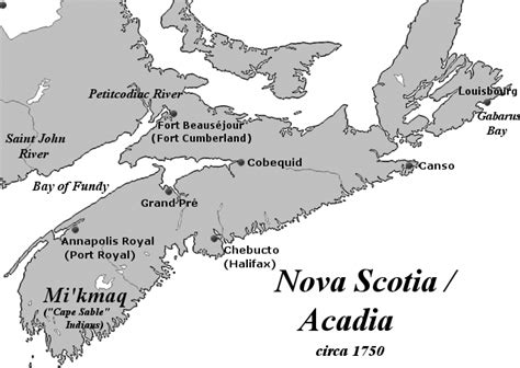 Stepmap Nova Scotia Acadia 1750 With Edge Landkarte Für Usa