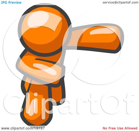 Orange Man Bowing Clipart Illustration by Leo Blanchette #13197