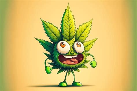 Premium Photo | Funny marijuana cannabis leaf cartoon character