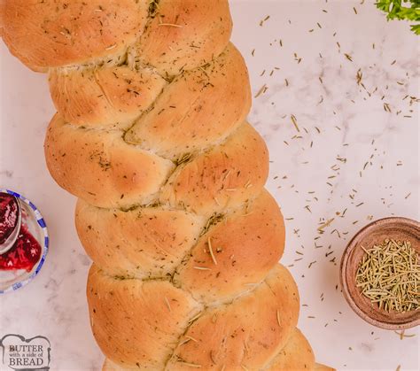 Braided Garden Herb Bread Butter With A Side Of Bread