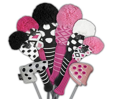 Just4golf Pink Diamond Driver Cover Golf Club Covers Knit Golf Club Covers Ladies Golf Clubs