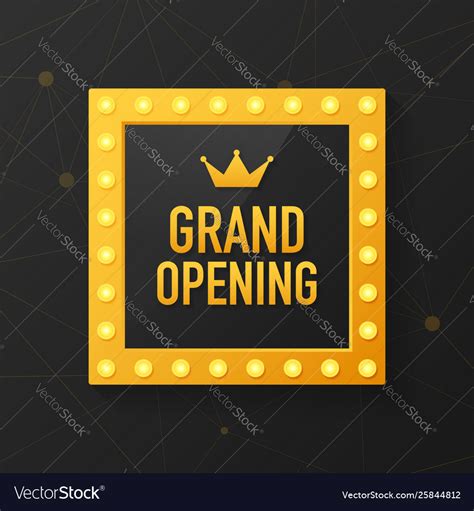 Grand Opening Sparkling Banner Template Design Vector Image