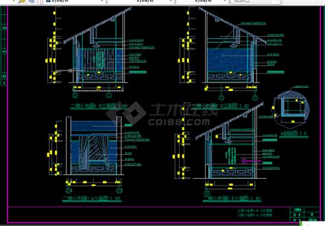 经典中式餐厅全套建筑施工cad设计图纸餐厅土木在线