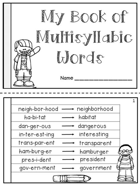 List Of Multisyllabic Words For Third Grade