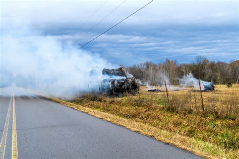 Burning Hay Bales Hay Bales Burning From Internal Combusti Leona