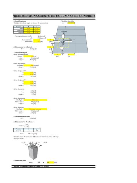 Plantilla De Excel De Predimensionamiento De Columnas De Concreto Porn Sex Picture