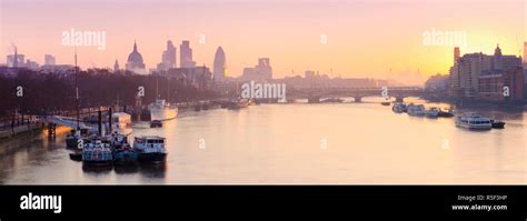 UK, England, London, City of London skyline at sunrise Stock Photo - Alamy