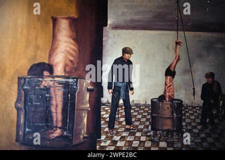 Pintura del prisionero sobreviviente de la tortura de agua en prisión