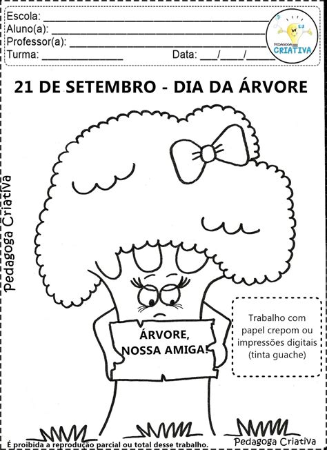 Pedagoga Criativa Arte Para Imprimir Dia Da Rvore