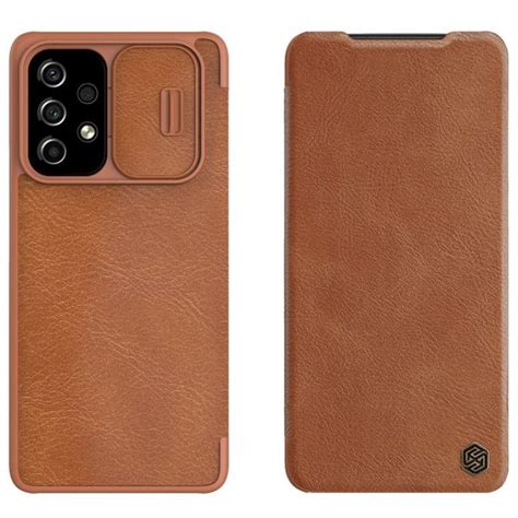 Nillkin Capa de Couro Sintético Qin para Samsung Galaxy A53 5G Castanho