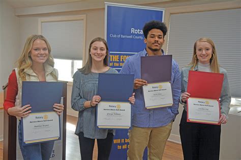 February “service Above Self” Winners Recognized By Rotary Club The