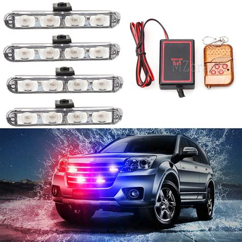 4x4 Led Wireless Remote Strobe Light Police Light For Emergency Warning