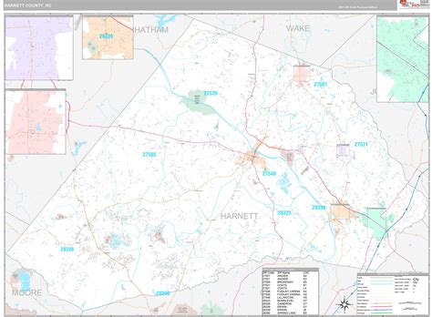 Harnett County, NC Wall Map Premium Style by MarketMAPS - MapSales