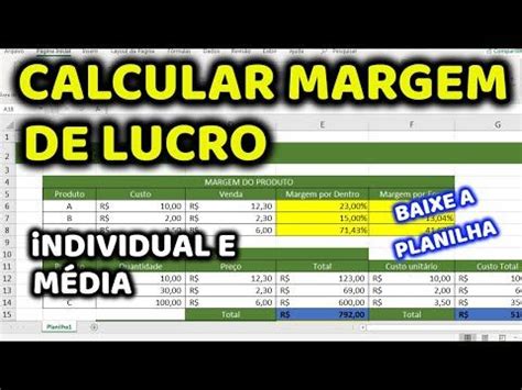 Como Calcular Margem De Lucro No Excel Do Jeito Certo Passo A Passo